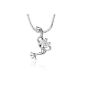 MATERIA 925 sterling silver necklace pendant rhodium plated frog - 925 silver jewelry pendant frog # KA-56 (Jewelry)
