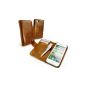 Tuff-Luv leather wallet style cover Case Vintage Collection for iPhone 5 (includes a free screen protector) - brown (Accessory)