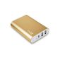 JETech® 7800mAh Ultra Compact Dual USB Portable Battery Power Bank Power Pack USB External Battery and Portable Charger for iPhone 6/5/4, iPad, iPod, Samsung devices, smart phones, tablet PCs (Champagne Gold) (Wireless Phone Accessory)