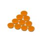 Set of 10 orange Magnets - Ø 24 mm - round office magnets with 300 g Strength for whiteboard magnetic whiteboard magnetic memo board refrigerator Wall