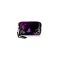 wortek® Universal designer camera bag made of neoprene for compact cameras - Blumenranke butterfly Black Purple (Electronics)