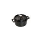 Dust Cocotte / Casserole with lid (20 cm, 2.24 L, suitable for induction, with a matt black enamel inside the pot) black (household goods)