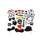 KIMILAR 44 Pcs.  Party Photo trim mustache lips glasses tie Hoten Photo Booth Props Set wedding party gift (toy)