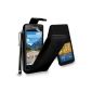 Huawei Ascend Y550 - Flip Leather Case Cover + Touch Pen + hood protector & polishing cloth screen (Black) (Electronics)