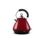 Klarstein Charlotte Red - Kettle in stainless steel look of old-school tea pot (2L, 2200W, cool touch handle) - Red (Kitchen)