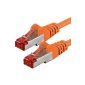 1aTTack CAT6 SFTP Network Patch Cable double shielded PIMF with 2 x RJ45 connector ORANGE 0.5m 0.5m (accessory)