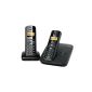 Gigaset A585 Duo cordless phone with additional handset (3.61 cm (1:42 inches) black and white display, speakerphone) piano black (Electronics)