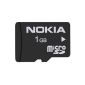 NOKIA microSD Card (Secure Digital) 1GB (Electronics)