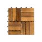 STILISTA® 11er Set 1m² wood tile Acacia 30x30x2,4cm, TFT certified, oiled, galvanized screws, plug-in system (garden products)