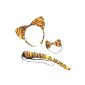 (Tiger Tail & Ears Bow Tie) Orange and black tiger stripes In wildlife tape Ears Tail Bow Costumes (Clothing)