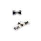 Nageldeko metal No.  11 - bow in black and silver with rhinestones (Misc.)