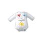 Onesie I kleckere not I decorate, Baby Body 1/1-Arm, in 14 colors, sizes 50-98 (Textiles)