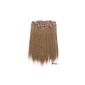 Prettyland BR12 - 7 Extensions 50cm smooth and supple hair clip - light brown (Health and Beauty)