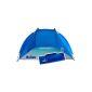 Outdoor fans beach shelter Helios, blue, UV 60, extra light, Minipackmaß (equipment)