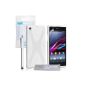 Yousave Accessories X-Line shell gel / silicone with Stylus for Sony Xperia Z1 White (Accessory)