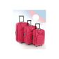 Luggage set suitcase Ultralight Trolley suitcase set 3 pieces.  XXL-volume 3 rolls No.2 (Luggage)