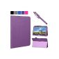 EveCase Combination of 2 parts for the new Acer Iconia Tab 10 A3-A20 Touch Pad: PU Synthetic Leather Case Purple with built-in support for touch screens + Stylus (Electronics)
