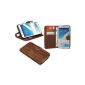 Elegant Book Cover for Samsung Galaxy Note 2 (N7100) in Brown Vintage Wallet Book Style @ Energmix (Electronics)
