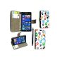 {TM} GSDSTYLEYOURMOBILE Nokia Lumia 630 PU LEATHER LEATHER FLIP CASE COVER Skin Case BAG DISH + Stylus (Textiles)