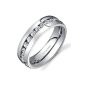 Revoni Coup d'Eclat - Titanium ring set with Cubic Zirconia - Inspiration Eternity for Women - width.  6 mm - Size 49 (Jewelry)