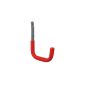 GAH Alberts 802165 Wall Hook, angled, gray, with red rubber,