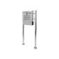High-quality V2A stainless steel stand letterbox with newspaper compartment, 120 cm high, weight 5.5 kg
