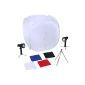 Mini-studio photo set with 2 lamps - 1 tripod - 1 tent 63 x 63 x 63 cm - 4 colored backgrounds - 1 carrying bag (Electronics)
