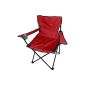 Angler chair, Camping chair - folding with cup holder and carrying case - red