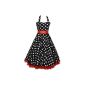Prom Dress Style 50's, Rockabilly, Swing, - Colour: Black In White Peas With Buckle Ribbon And Petticoat (Clothing)