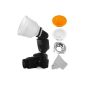 Universal Flash Diffuser Lambency Cloud kit + 3 domes, flashes for all Canon, Nikon, Sony, Pentax.  Offered: an optical microfiber cleaning cloth.  (Electronic devices)