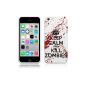 Apple iPhone 5C Case TPU / Gel / Silicone Case Cover Case - Keep Calm and Kill Zombies Pattern Protective Case for Apple iPhone 5C - White and Red (Electronics)