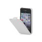 StilGut, Ultra Slim, exclusive leather pouch for Apple iPhone 4 / iphone 4s with flap, White (grained leather) (Electronics)