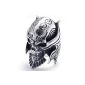 Konov Jewelry Ring Man - Skull - Gothic Skull Devil - Biker Biker - Tribal - Stainless Steel - Rings - Fantasy - Men - Color Black Silver - With Gift Bag - F21859 - Size 57 (Jewelry)