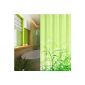 Textile shower curtain 240x200 cm GRÄSER DESIGN INCL.  RINGS green light green 240 x 200!  SHOWER CURTAIN GREEN!  (Home)