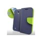 Bingsale Pouch Leather Case for Samsung Galaxy S4 blue-green cover (Electronics)