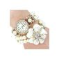 dizauL- Female Fashion Watch Quartz Bracelet Watch with Strass Crystal Bow Pearl Jewelry (Kitchen)