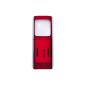 Lupe square with LED lighting including batteries, translucent red (Office supplies & stationery)