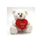 Teddy plush white teddy bear heart I love you 25 cm Polar bear (Electronics)