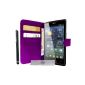 Luxury Wallet Case Cover for Acer Liquid Violet Duo E3 + 3 and PEN FILM OFFERED !!  (Electronic devices)
