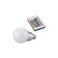 SODIAL (R) E27 9W RGB Colorful LED bulb color changing Lamp 230V milky white with FB shell