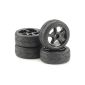 Carson 500900644 - 1/10 touring tire set 5 spokes ART-V, model accessories, 4 pieces (Toys)
