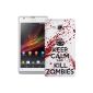 Creator Case for Sony Xperia SP - Case / Cover / white Protective Case Rigid Plastic (rigid rear) with pattern Keep Calm and Kill Zombies (White and Red) (Electronics)