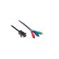 Connection cable VGA to 3x RCA plug (RGB), black, 10m, Good Connections® (Electronics)