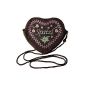 Ladies Dirndl handbag heart messenger bag brown (Textiles)