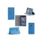 Case luxury Nokia Lumia 1520 Ultra Slim Leather Style blue with stand - Cover protective shell PHABLET / smartphone Nokia Lumia 1520 blue - accessories pouch discovery XEPTIO Price: Exceptional box!  (Electronic devices)
