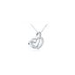 925 Sterling Silver Double Love heart necklace with 45cm sterling silver chain jewelery (jewelry)
