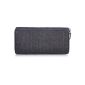 PHIL + SOPHIE, Cntmp, leather, women's wallet, women's wallet, women's wallet, wallet long, horizontal, leather, crocodile, black, 19x10x2cm (WxHxD)