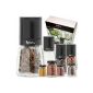 Peppermill salt mill spice mill dry with ceramic grinder in gift packaging Salt Shaker Pepper Shaker Mill donor spice seasoning salt pepper herbs Cooking Table Accessories Bar ml height cm - Set as 4, nero, 135 mm (Food & Beverage)