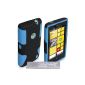 Nokia Lumia 520 Case Case Blue / Black Rugged Hard Silicone Gel Meche Double Combo Cover (Accessory)