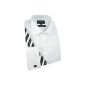 EASY IRON SHIRT WHITE - MEN - A High Quality Fabric, 100% Cotton - Satisfaction Guarantee - Emperor Mini White Stripes - Cintrée, Slim Fit - Long Sleeve, Wrist Cuffs (clothing)